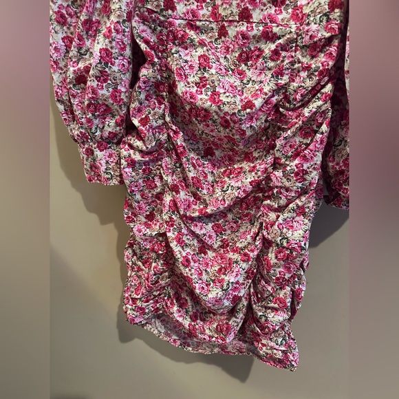 Nasty Gal pink floral balloon sleeve mini dress - Picture 4 of 7